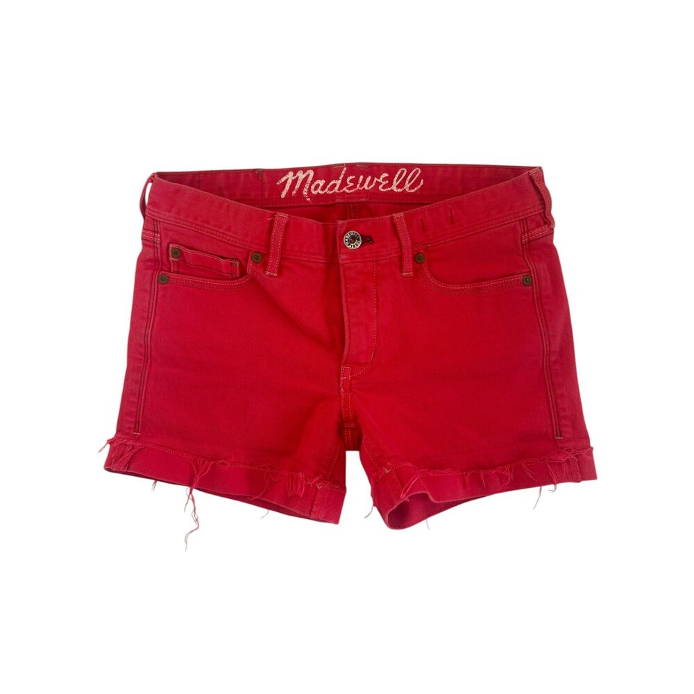 Madewell Red Denim Shorts Size 27